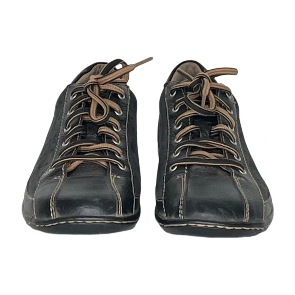 Born Womens Size 7 Hawkeye Black Leather Lace Up Shoes